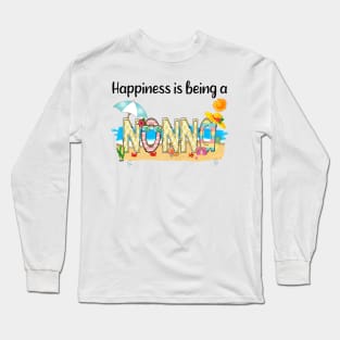 Happiness Is Being A Nonna Summer Beach Happy Mother's Long Sleeve T-Shirt